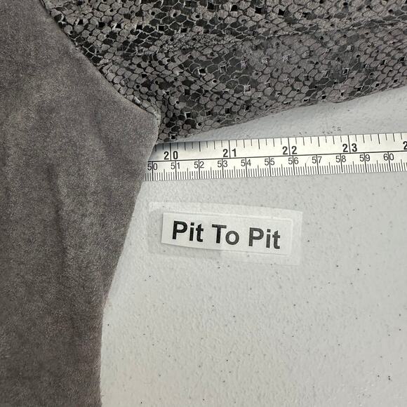 Chi By Carlos Falchi Women Suede Leather Jacket Size M Python Snakeskin Print - Picture 6 of 8